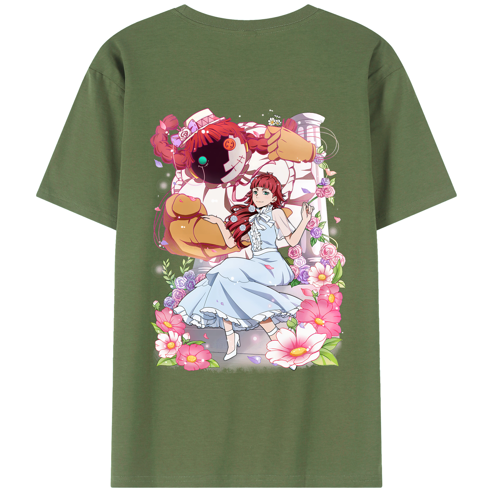 （画像用） 文豪ストレイドッグス Bungo Stray Dogs 綿100％ メンズ半袖Tシャツ（バックプリント） 通気性